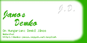 janos demko business card